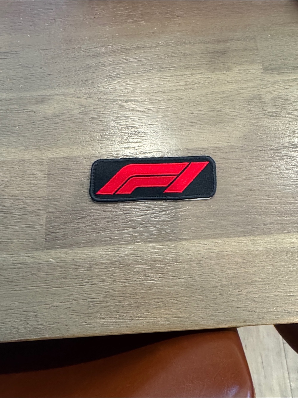 F1 Red & Black Embroidered Patch - Racing Logo Accessory